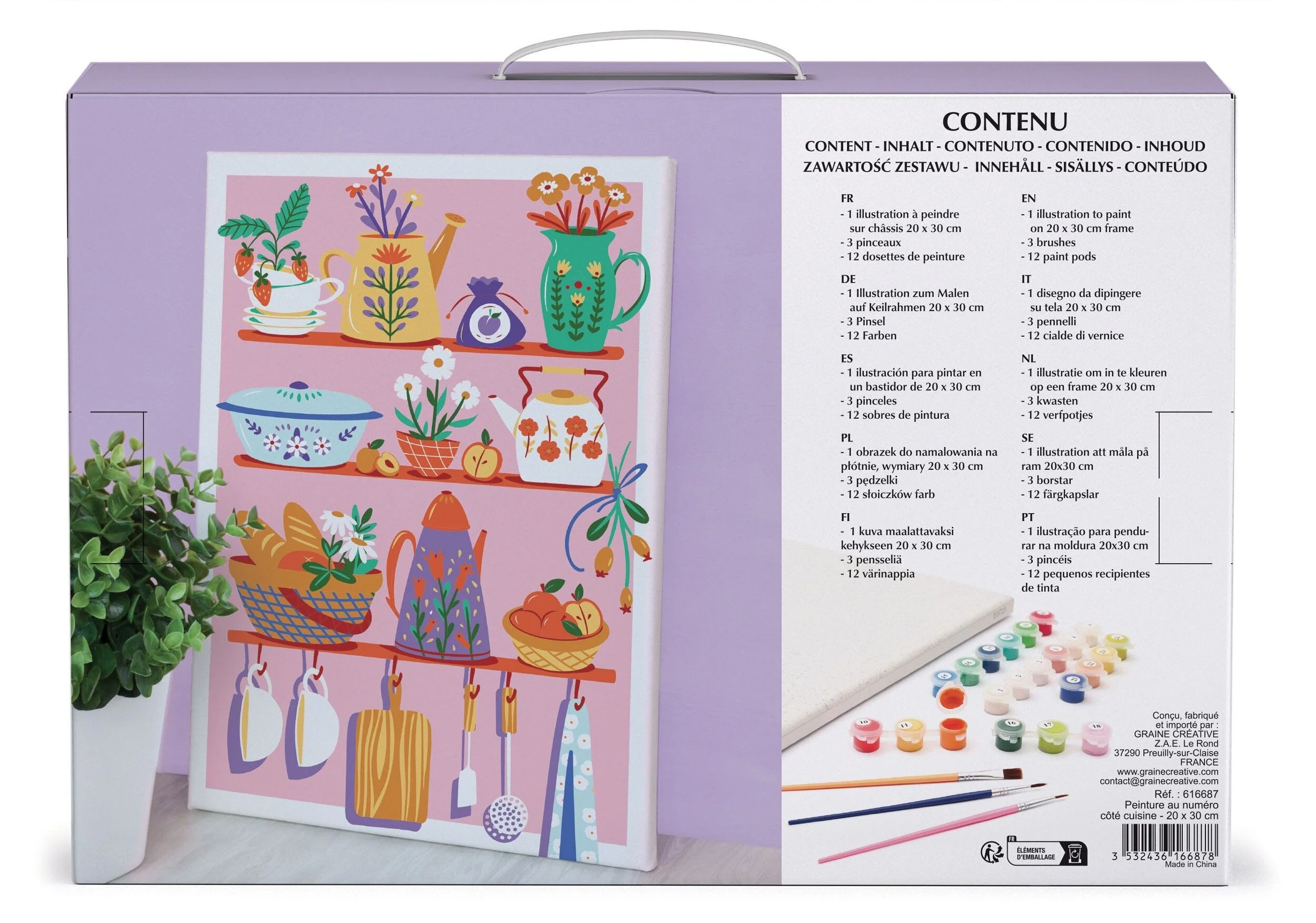 Peinture au Numéro 20x30 – Côté Cuisine | Kit DIY Débutants – Image 4
