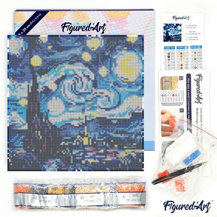 Mini Diamond Painting avec cadre Nuit Étoilée Vibrante – Image 4