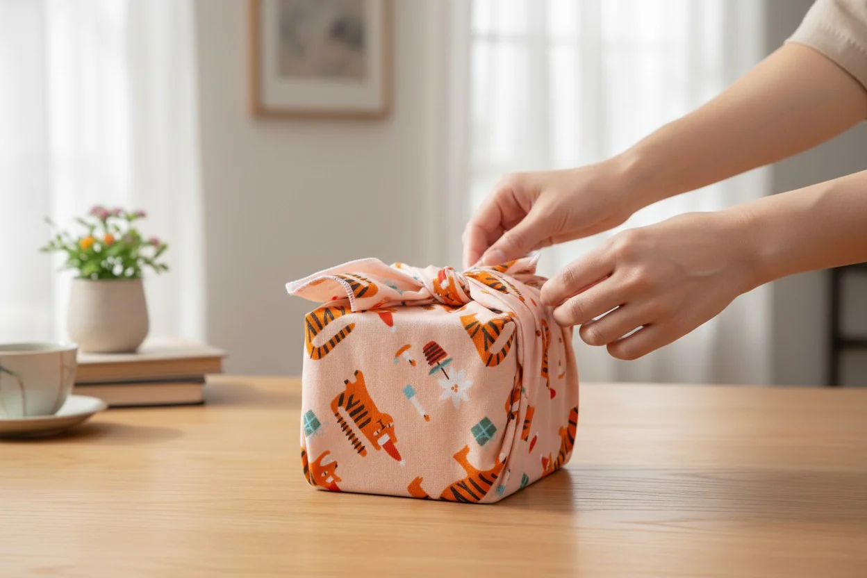 Furoshiki Tigres – Tissu Dashwood Studio – Emballage cadeau zéro déchet (4 tailles) – Image 3