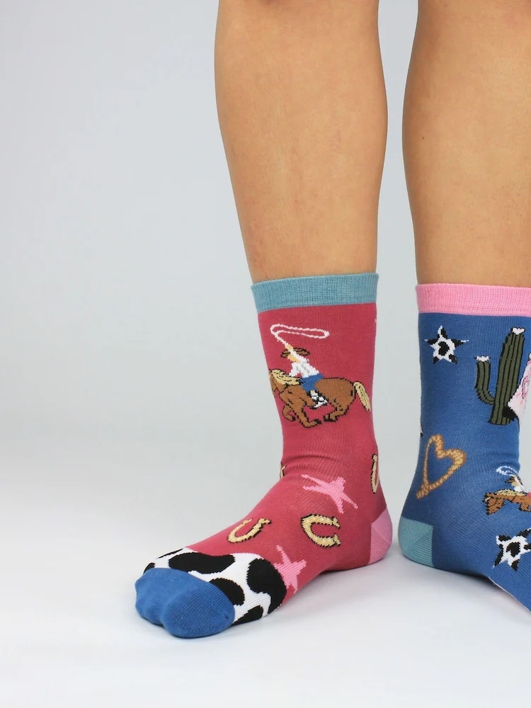 YEE HAW – Coffret 6 Paires de Chaussettes Dépareillées | Enfant | Taille 34-38 – Image 4