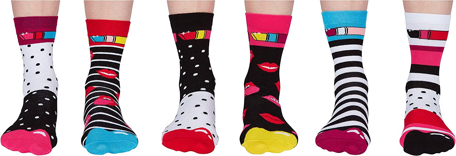 Coffret Chaussettes Dépareillées Lip Sync – United Oddsocks | 6 Chaussettes Fun Femme | Taille 37-42 – Image 3