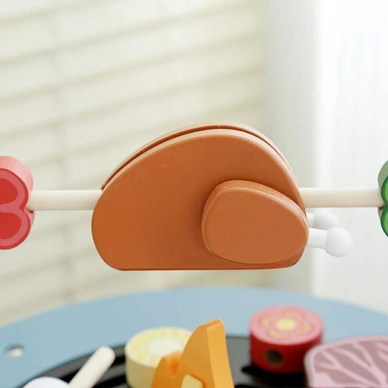 Ensemble de jeu de Barbecue en bois pour enfants – Image 4