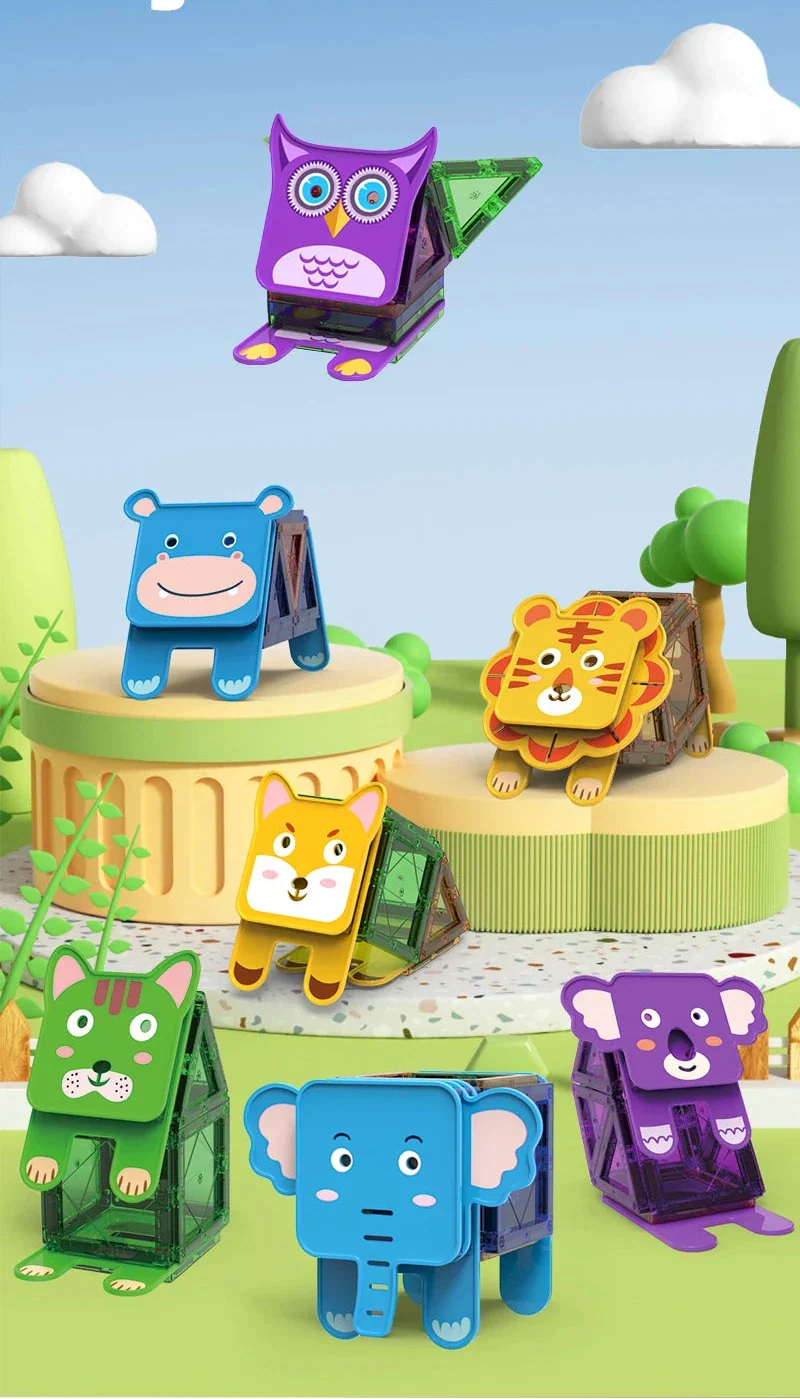 Blocs de construction magnétiques animaux pour enfants – Image 6