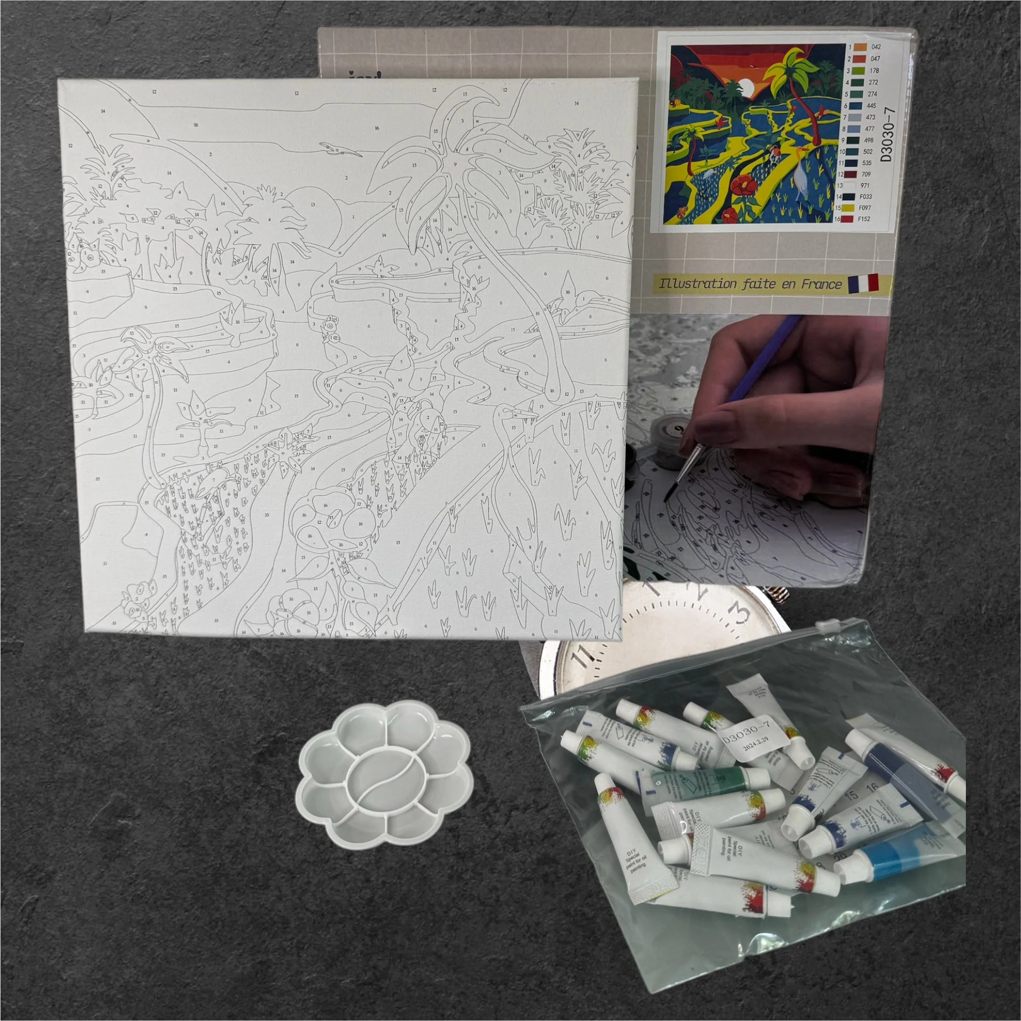 Peinture à numéro avec cadre 30x30 Bali – Image 2