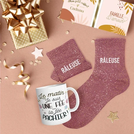 Coffret Cadeau Mug & Chaussettes – Fée Pachier / Râleuse | Tasse Pailletée – Image 2