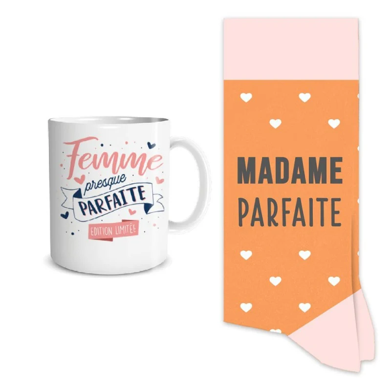 Coffret Mug & Chaussettes – Madame Parfaite | Cadeau Femme – Image 2
